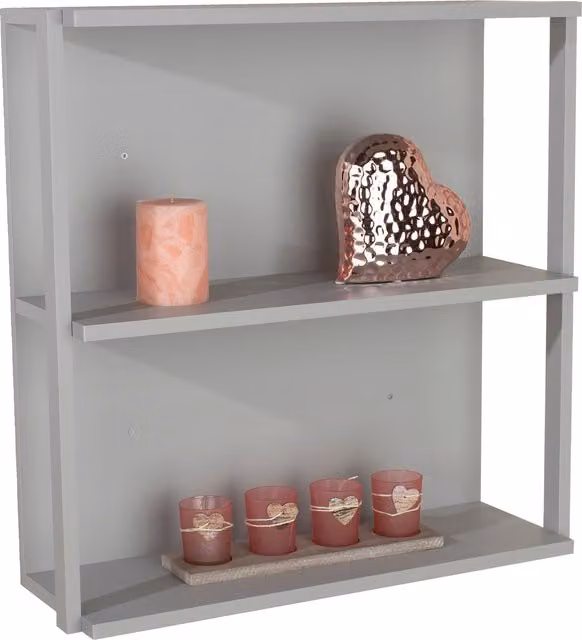Arran 3 Shelf Medium Wall Unit in Matt Light Grey by Core Products Ltd