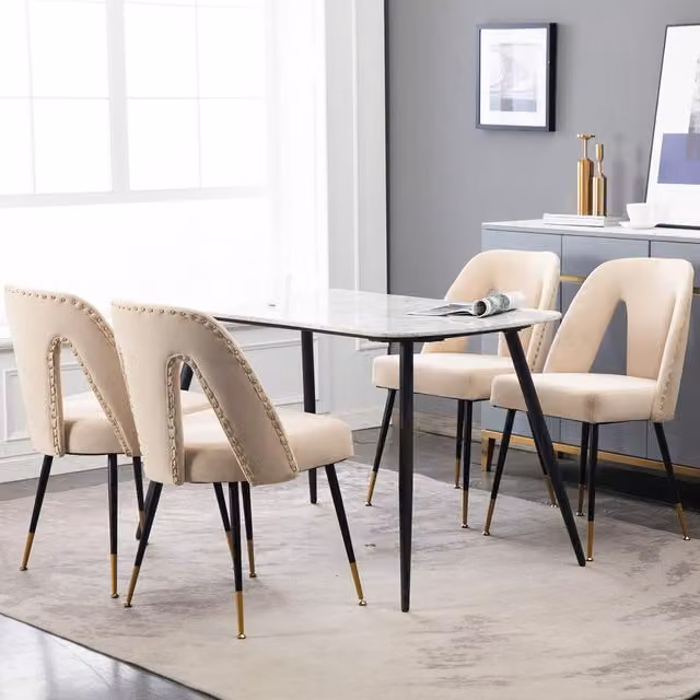 Modern Home Store Modern Velvet Dining Chairs Set in White