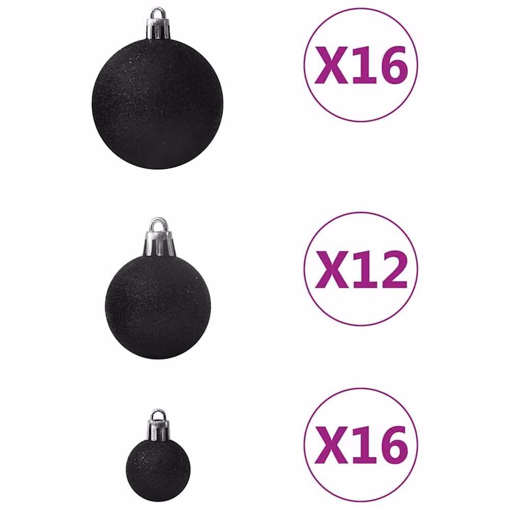 Berkfield Home 100 Piece Black Round Christmas Bauble Set – 3