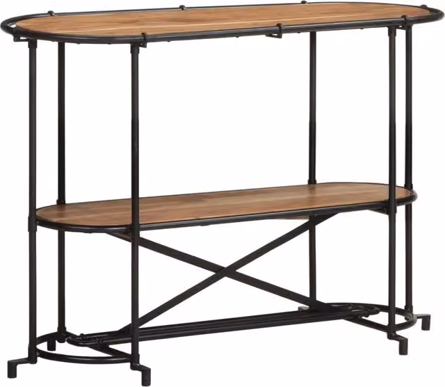 Berkfield Home Industrial Acacia Wood Console Table in Brown, W/D/H: 110 x 42 x 76 cm – 1