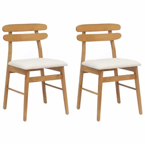 vidaXL Set of 2 Dining Chairs in Brown Solid Rubberwood – 1