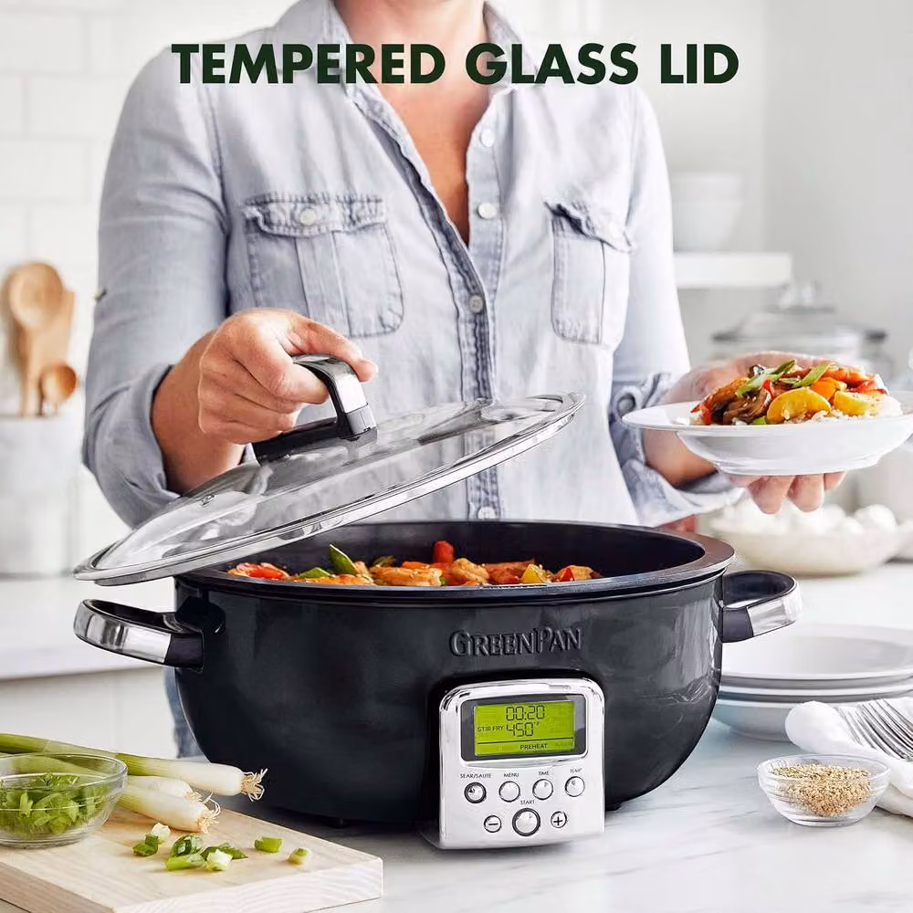 GreenPan Elite Omnicooker in Black with 5.6L Capacity and PFAS-Free Ceramic Non-Stick Coating – 2