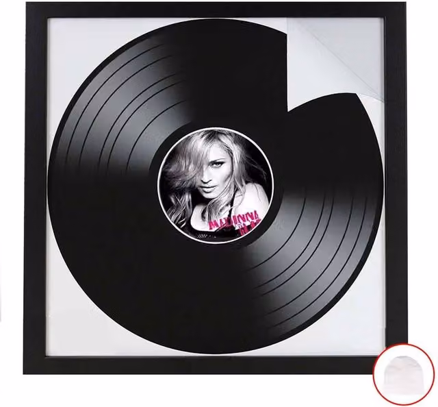 Kelvenix Black Vinyl Record Wall Frame for Single LP Album Art Display