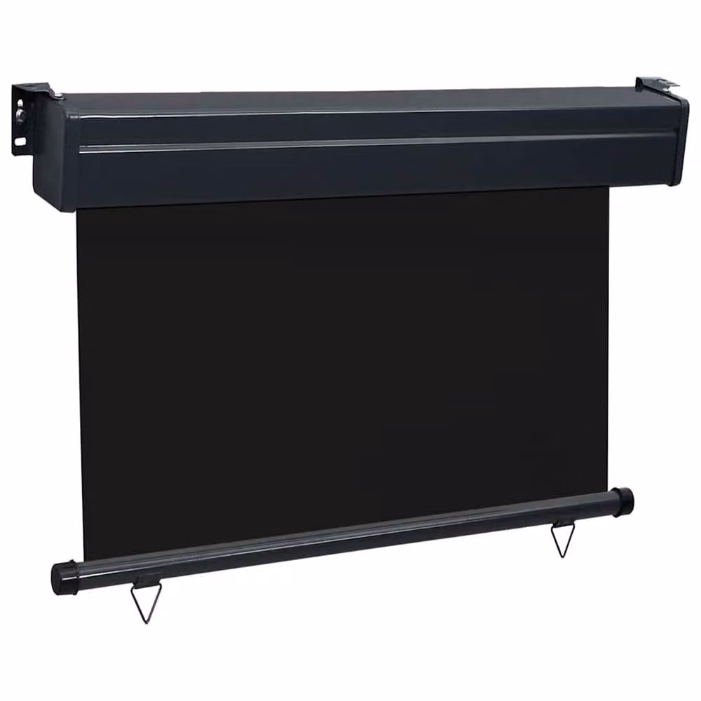 Berkfield Home Black Balcony Side Awning with Manual Pull and Polyester Fabric, W: 105 cm, H: 250 cm – 3