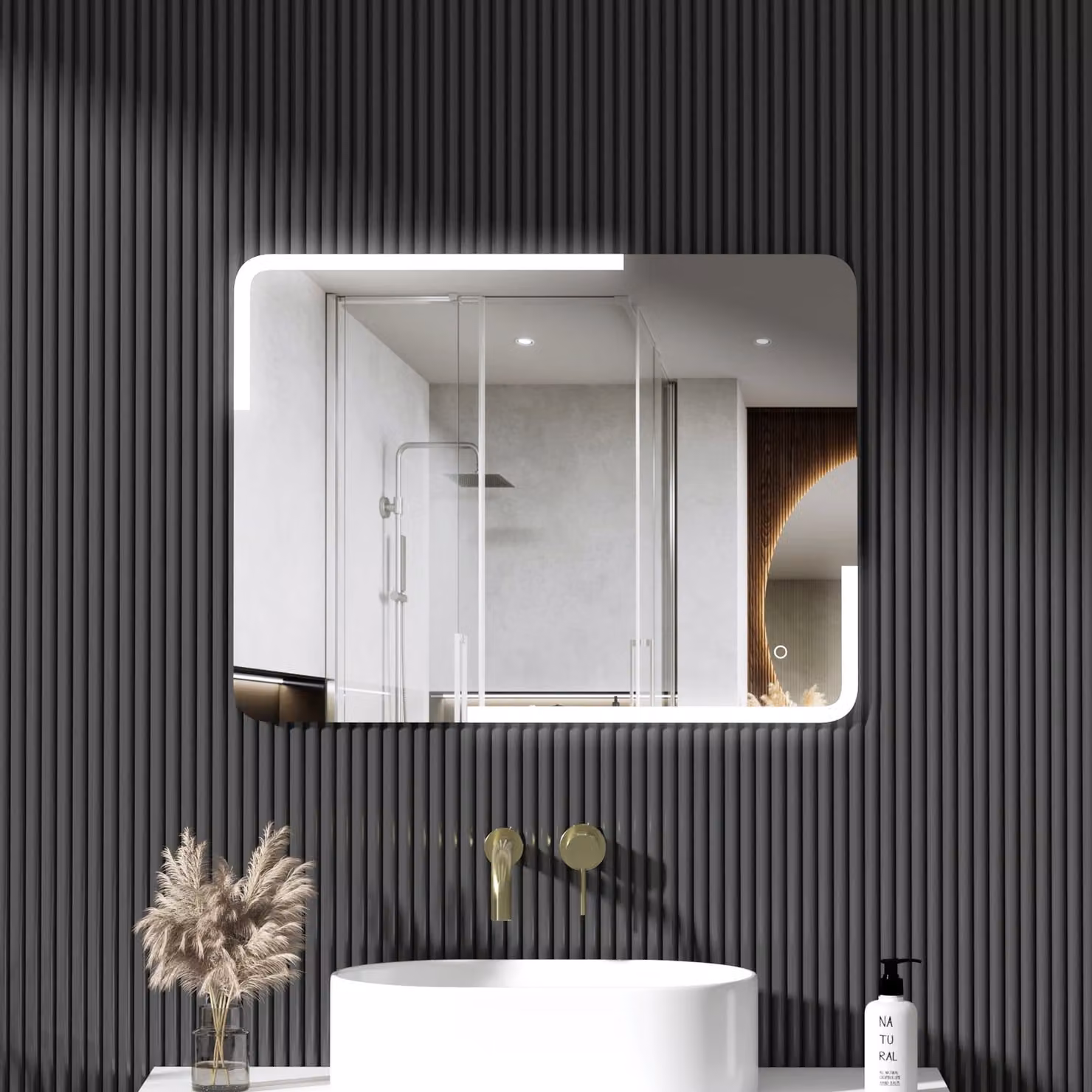 Royal Bathrooms Orion Rectangular Frameless LED Illuminated Bathroom Mirror in White with Demister Pad and Touch Sensor, W: 60 cm, H: 80 cm
