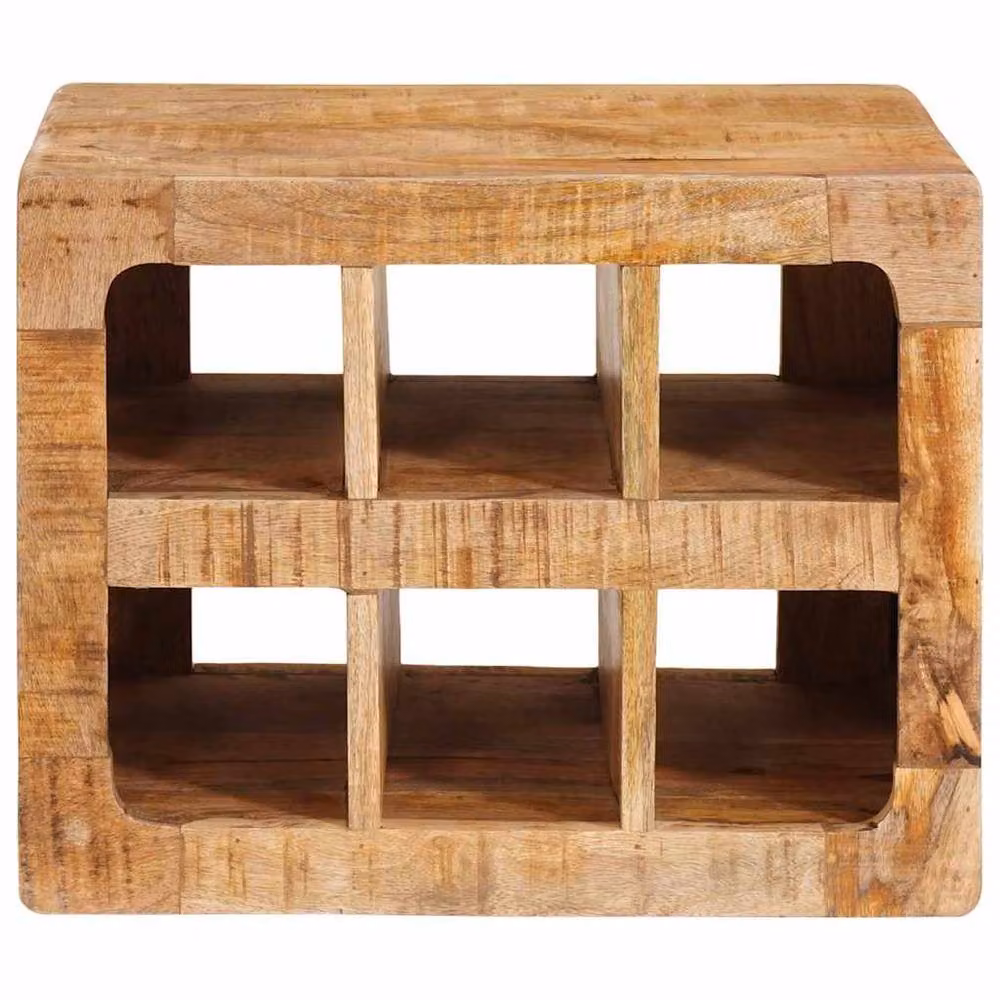 Berkfield Home Wall-mounted Rustic Mango Wood Wine Rack in Brown – 2