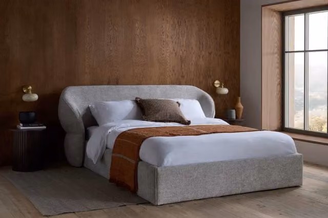 Birlea Milan Grey Boucle Upholstered King Size Bed Frame