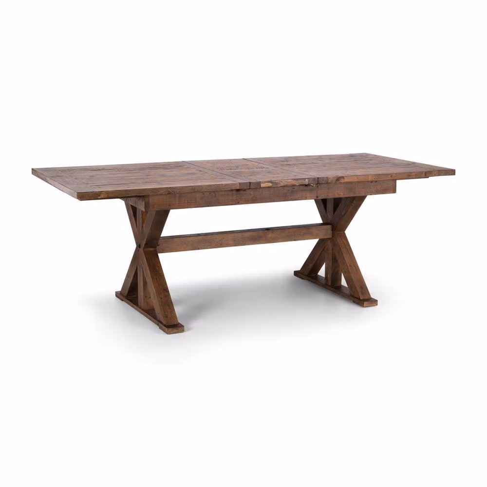 Cheshire Chatsworth Extendable Rectangular Trestle Dining Table in Brown Wood – 2