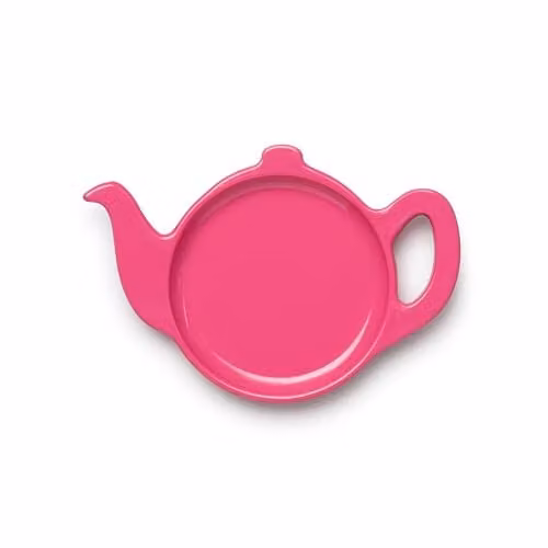 Zeal Teapot Shaped Melamine Tea Bag Tidy in Pink