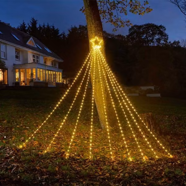 Samuel Alexander 3m Shooting Christmas Star LED Decoration in Warm White and Beige – 1