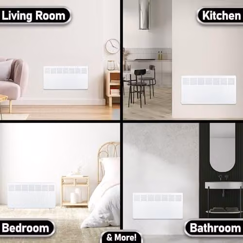 Mylek 2000W Smart WiFi Electric Panel Convector Heater, White, W: 81 cm – 5