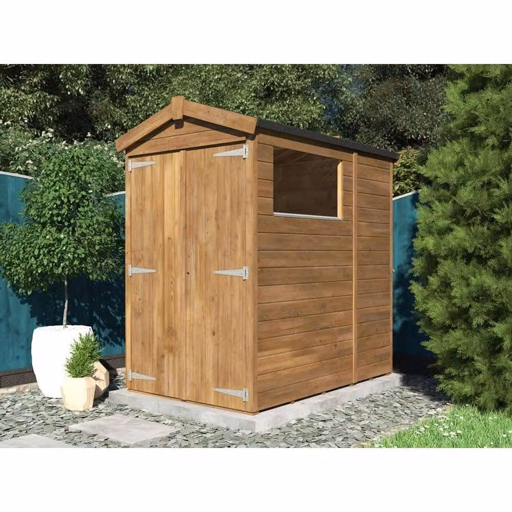 Dunster House Overlord Modular Garden Shed with Window in Brown W/D/H: 1.2 x 1.8 x 2.23 m – 3