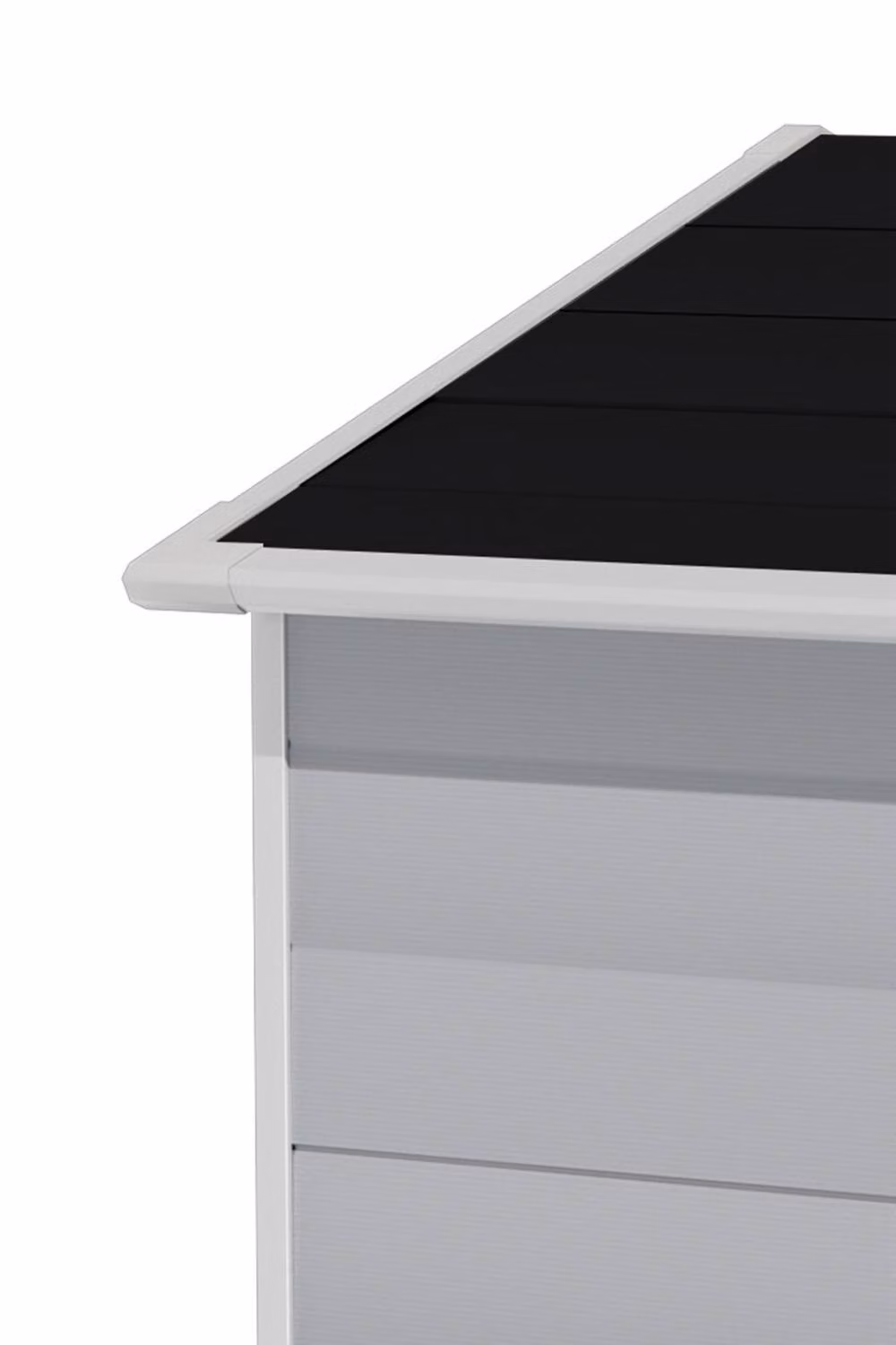 Garden Sanctuary Grey Plastic Apex Roof Garden Storage Shed with Lockable Door, W/D/H: 121.92 x 121.92 x 91.44 cm – 4
