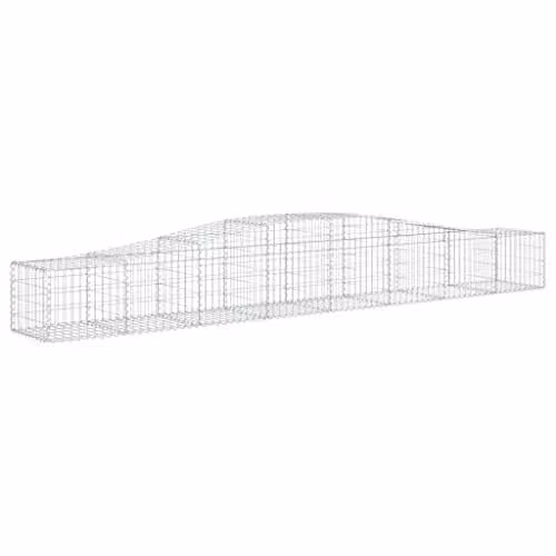 vidaXL Set of 20 Arched Gabion Baskets in Silver Galvanised Steel, W/D/H: 400 x 50 x 40/60 cm – 1