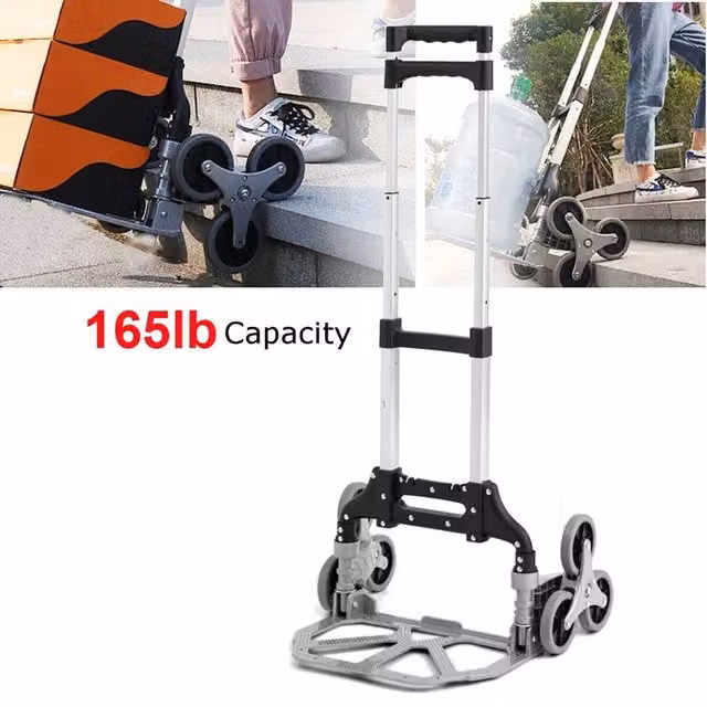 Kelvenix Heavy Duty Folding Sack Truck Industrial Hand Trolley in Silver, W: 52 cm, H: 1000 cm – 1