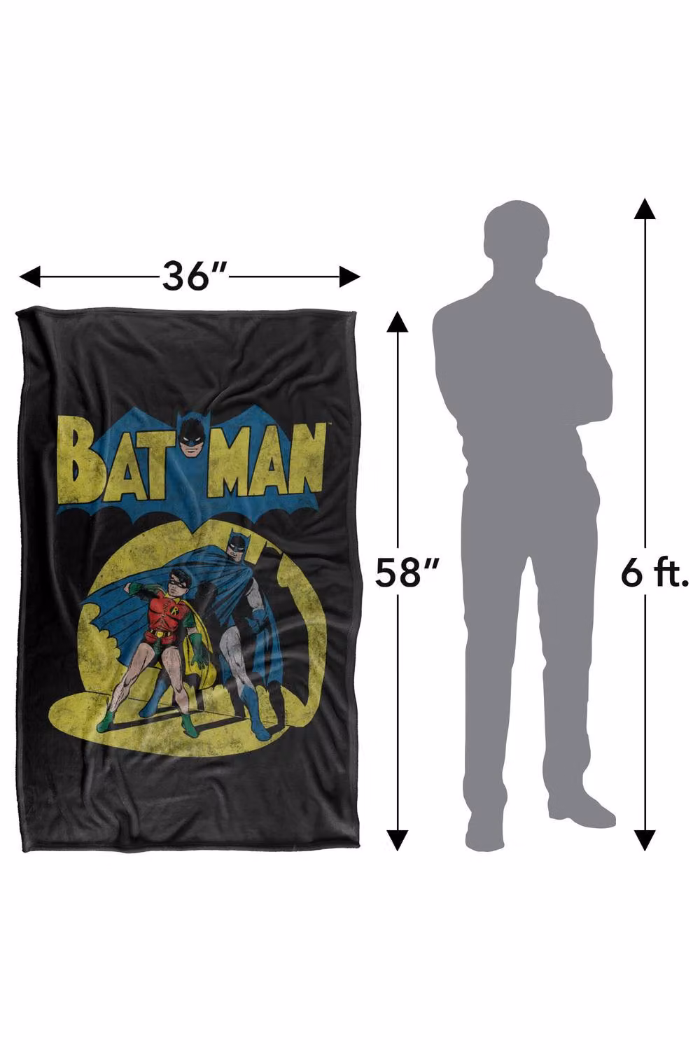 Warner Bros. Batman Vintage Cover Silky Touch Super Soft Fleece Throw Blanket, Multicolour, W: 91.44 cm x L: 147 cm – 8
