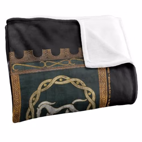 LOGOVISION Lord of the Rings War of the Rohirrim Helm Hammerhand Homage Super Soft Fleece Throw Blanket, Multicolour, W: 152 cm, D: 127 cm – 2