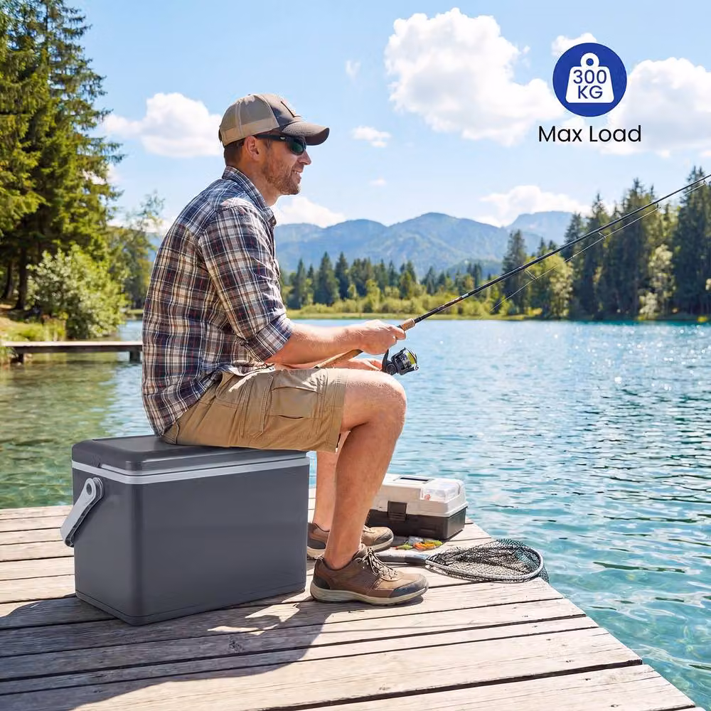Costway Portable Hard Cooler 12L Injection Moulded Insulated Ice Chest in Grey – 8