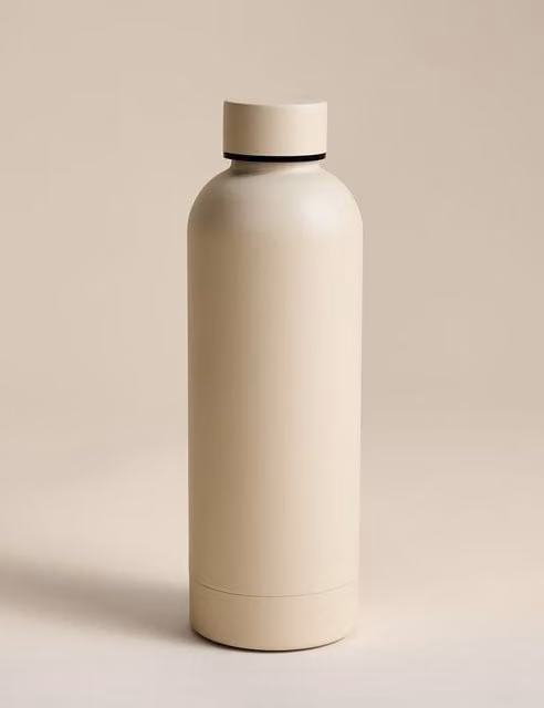 M&S Vacuum Insulated Stainless Steel Water Bottle, 500ml, Beige