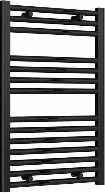 Bathroom Kingdom Diva Electric Straight Heated Towel Rail, Black, W: 800 mm, H: 500 mm