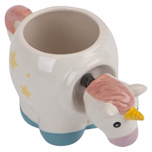 VFM e-Store Shaking Unicorn Wobble Mug, White, W: 11 cm, H: 10 cm – 1