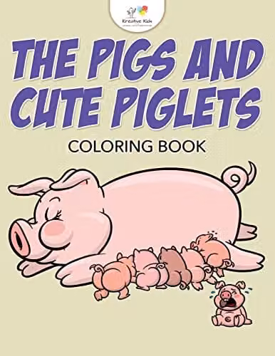 Kreative Kids The Pigs and Cute Piglets Colouring Book for Children, Multicolour, H: 27.94 cm, W: 21.59 cm