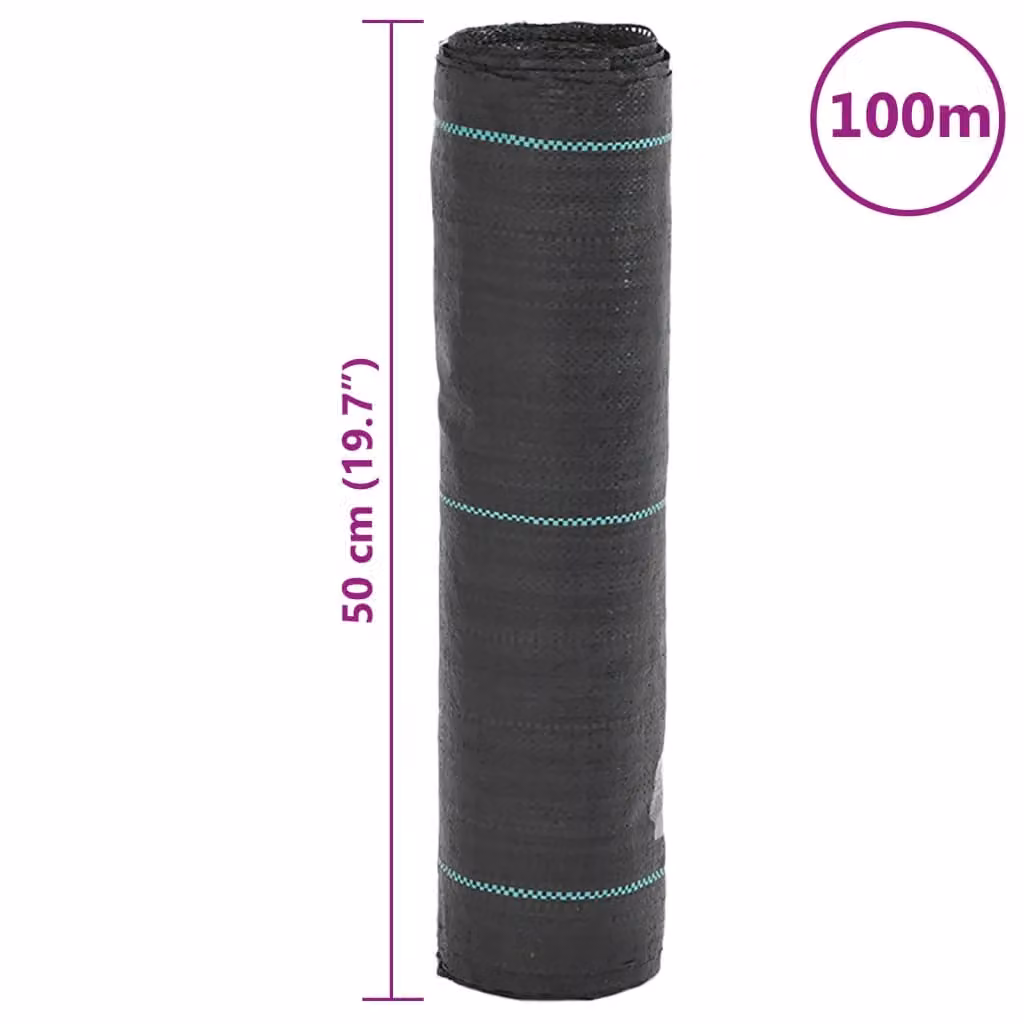 Berkfield Home Black Polypropylene Weed Membrane, W: 0.5 m x L: 100 m – 4