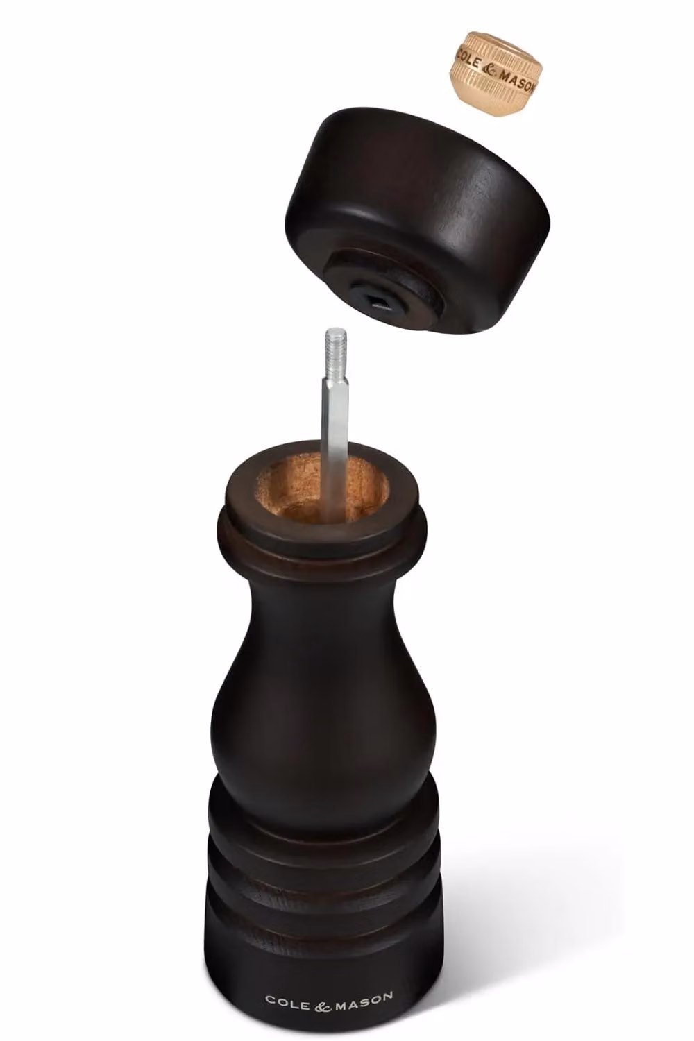 Cole & Mason London Beech Wood Manual Pepper Mill, Black, Height: 18 cm – 5