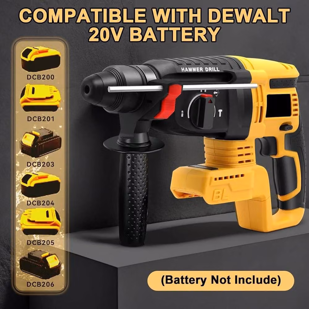 SPETLEK Yellow Brushless SDS Rotary Drill Brush for Dewalt 18V 20V Max – 3