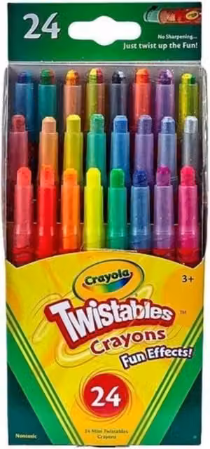 Crayola Mini Twistables Special Effect Wax Crayons, 24 Count, Multicolour
