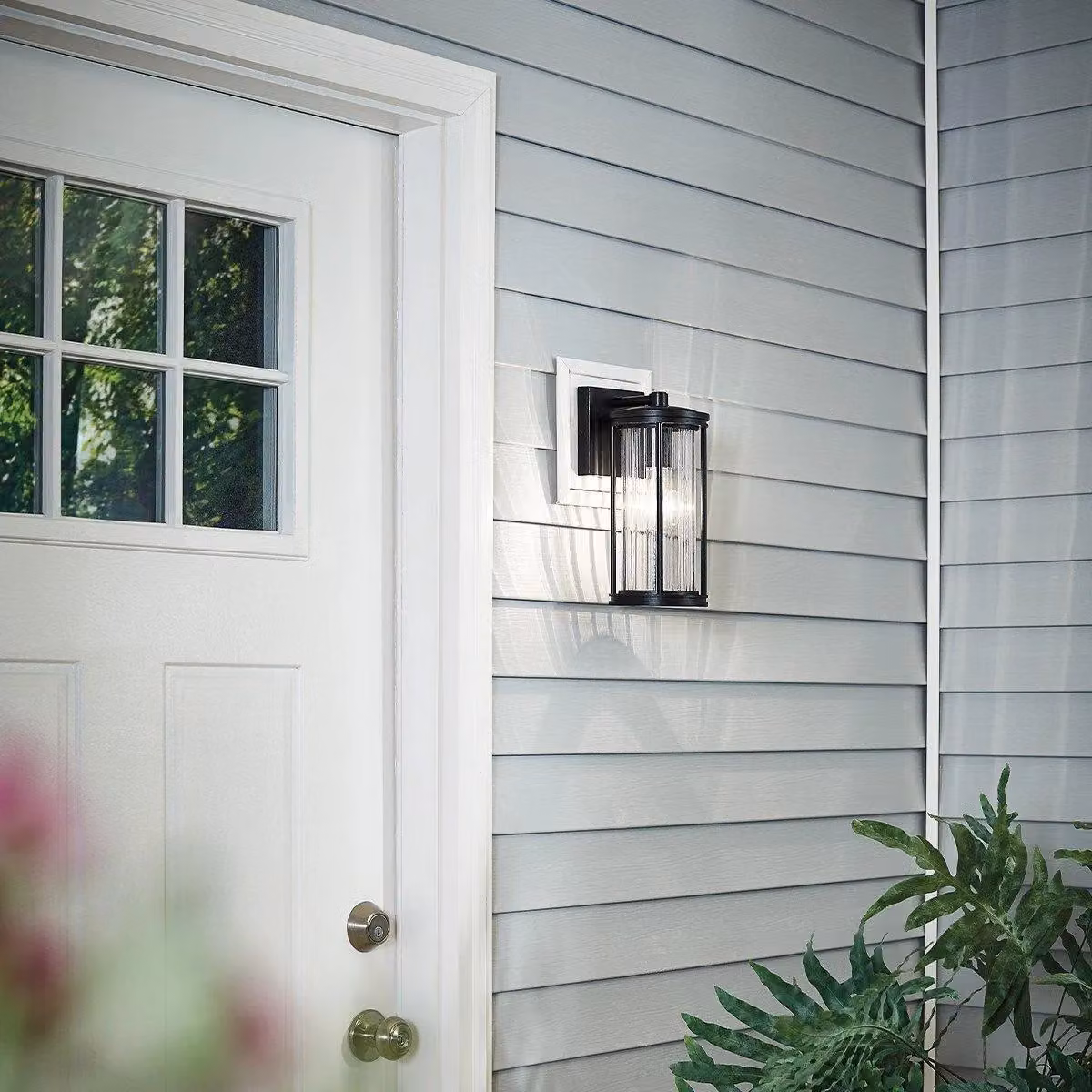 Netlighting Kichler Barras Black Outdoor Wall Lantern with Transparent Glass IP44 – 2