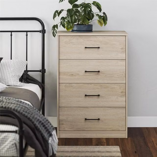 BrEZ Build Pearce 4-Drawer Dresser in Light Oak