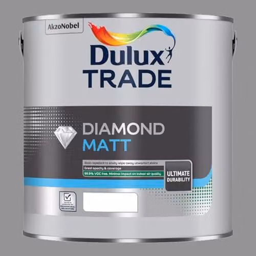 Dulux Trade Diamond Matt Dispersion Paint in Deep Fossil Grey, 2.5 l