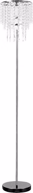 ValueLights Modern Droplet Floor Lamp in Polished Chrome and Clear Acrylic, Silver