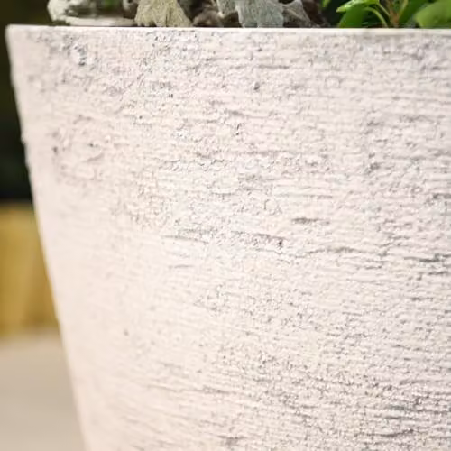 Garden Gear Lily White and Grey Stone-Effect Planters, Set of 3, Diameter: 36.5 cm, Height: 29 cm – 3