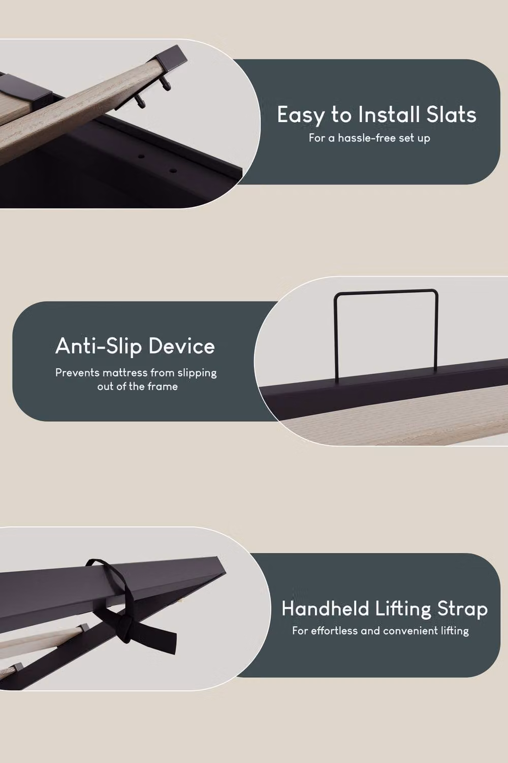 Vida Designs Veronica Single Ottoman Bed Frame in Dark Grey Linen Fabric with Lift Up Base – 4