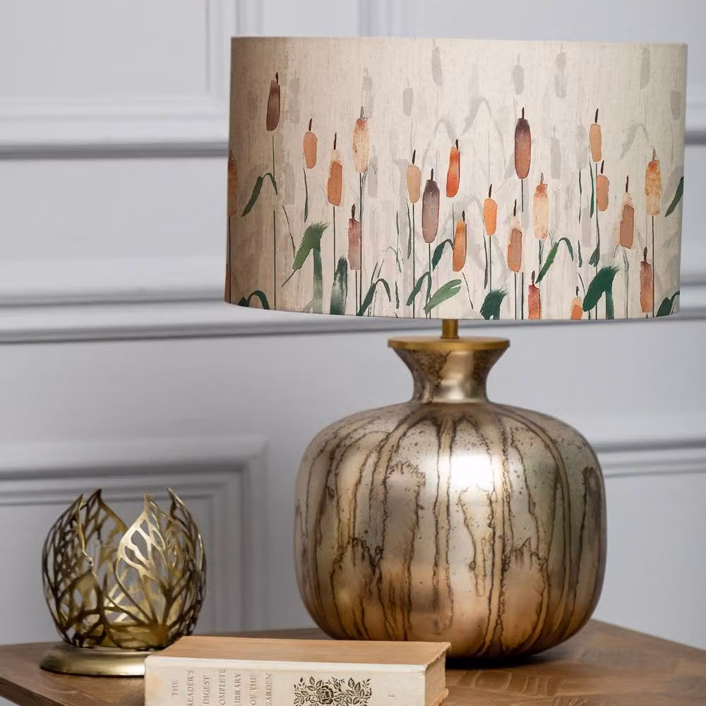 Voyage Maison Elphaba Ceramic Table Lamp with Saroma Eva Fabric Lampshade in Gold and Blue – 2