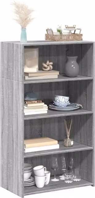 Berkfield Home Sonoma Highboard in Grey, W/D/H: 70 x 41 x 124 cm – 1
