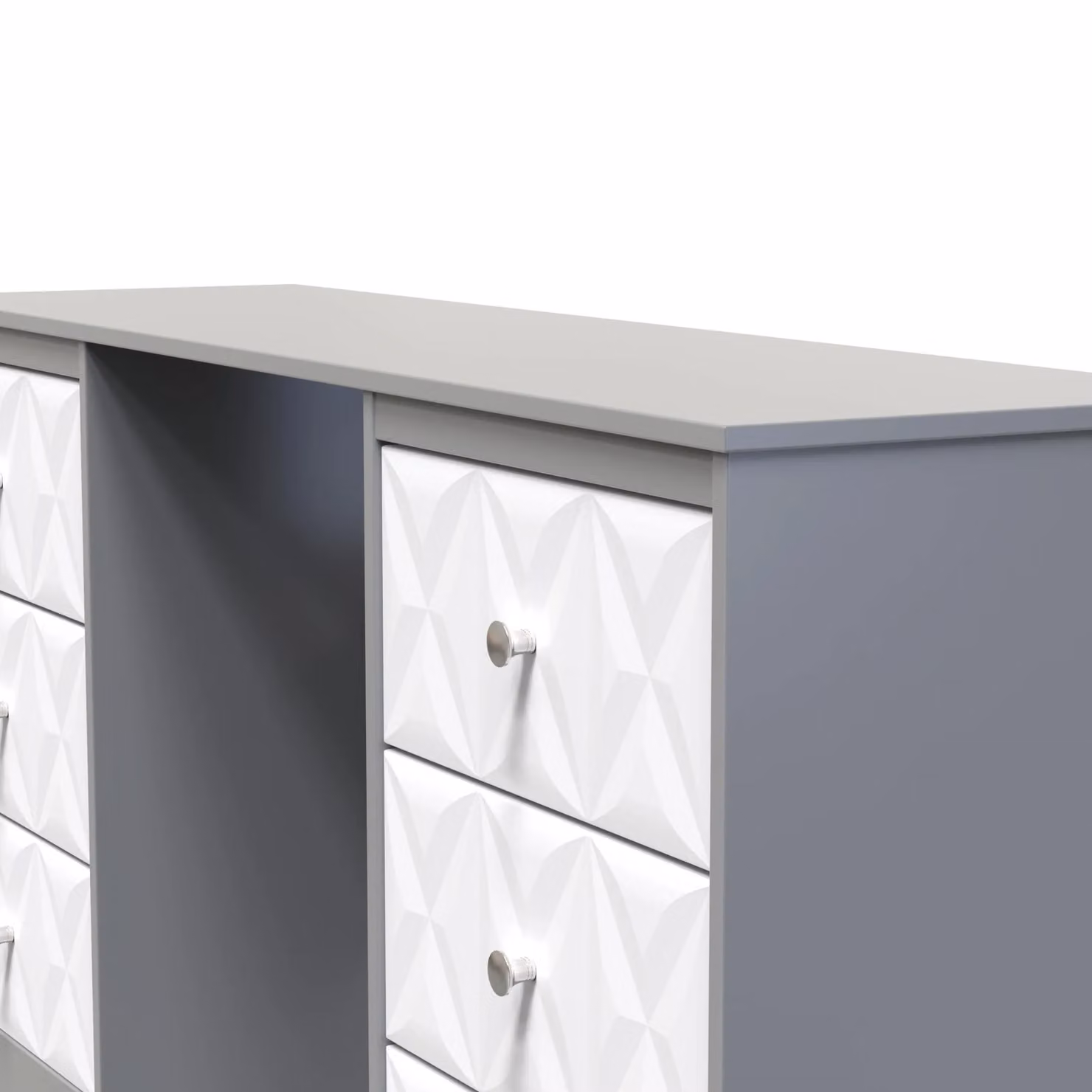 2 U Memphis 6 Drawer Kneehole Desk in Mid Grey – 2
