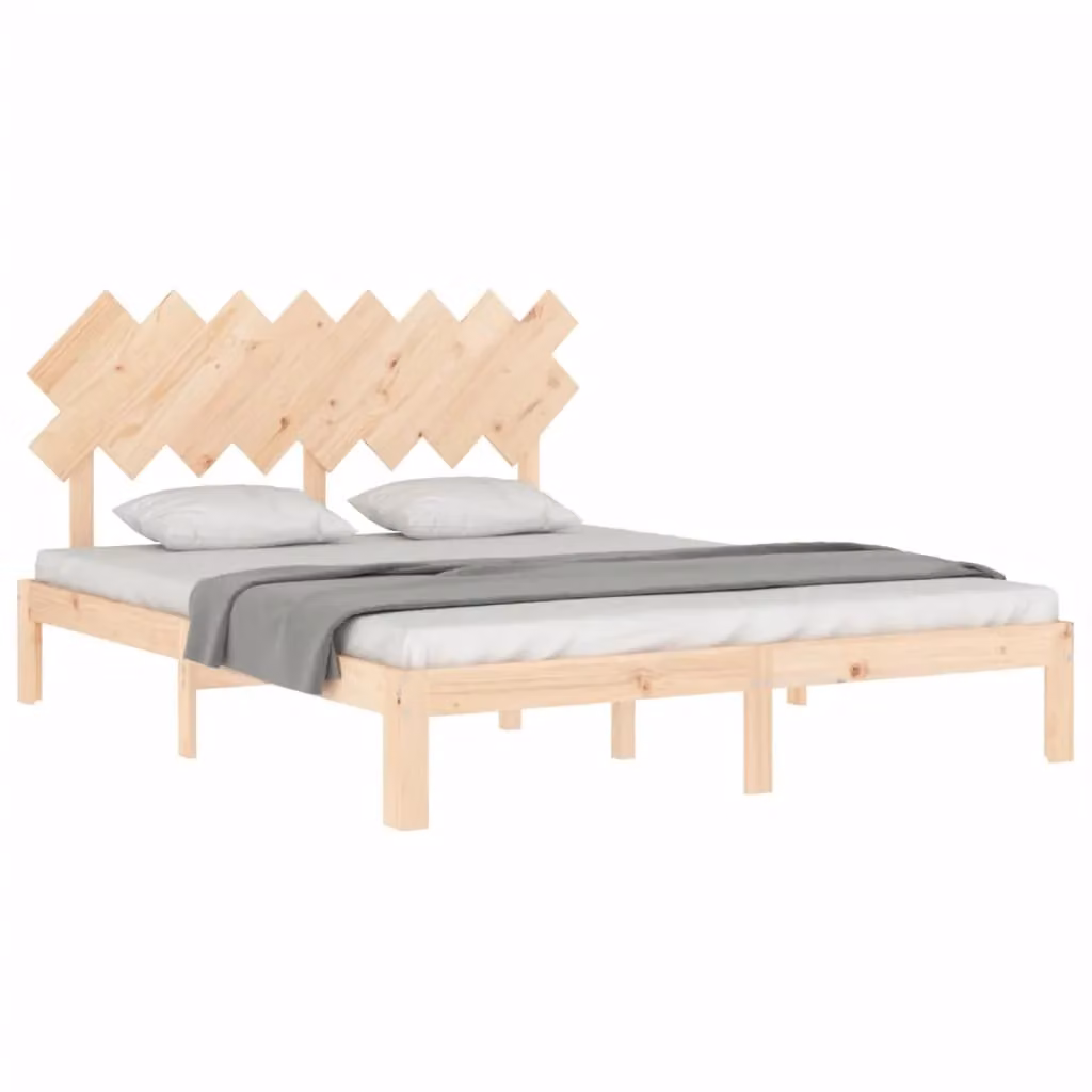 Berkfield Home Solid Wood Pine Bed Frame in Brown, 160 x 200 cm – 2