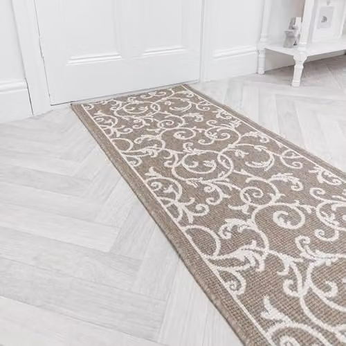 runrug Reversible Indoor/Outdoor Hallway Runner Rug, Beige, W: 60 cm, L: 360 cm – 1
