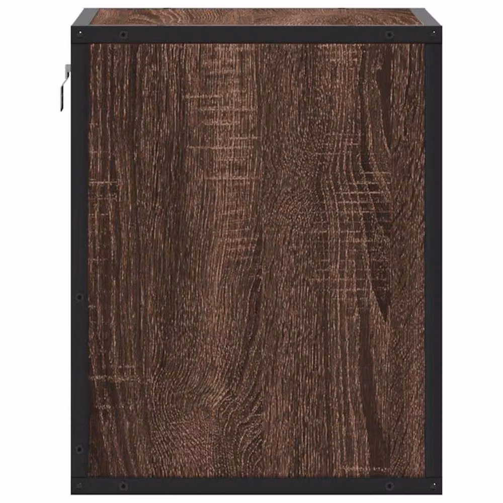 Berkfield Home Wall-mounted Bedside Cabinets, 2 Pack, Brown Oak, W: 40 cm, D: 31 cm, H: 39.5 cm – 6