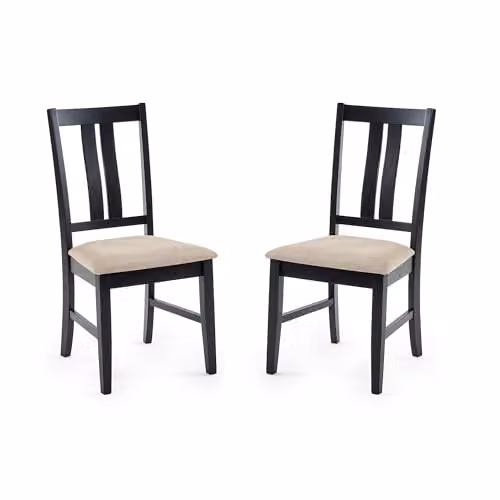 Julian Bowen Hilton Set of 2 Upholstered Dining Chairs in Black Fabric – 2