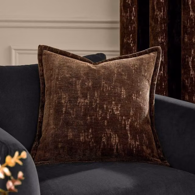Paoletti Aurelio Brown Chenille Jacquard Square Cushion, W/D/H: 45 x 45 x 45 cm – 1
