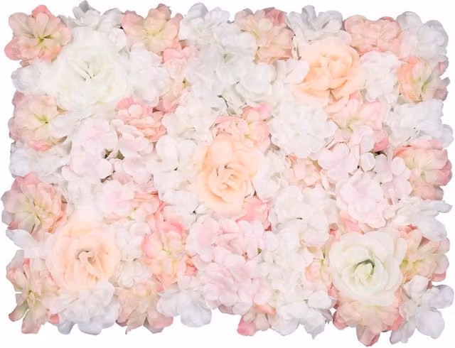 Trimming Shop Mixed Pink and White Floral Artificial Flower Wall Panel