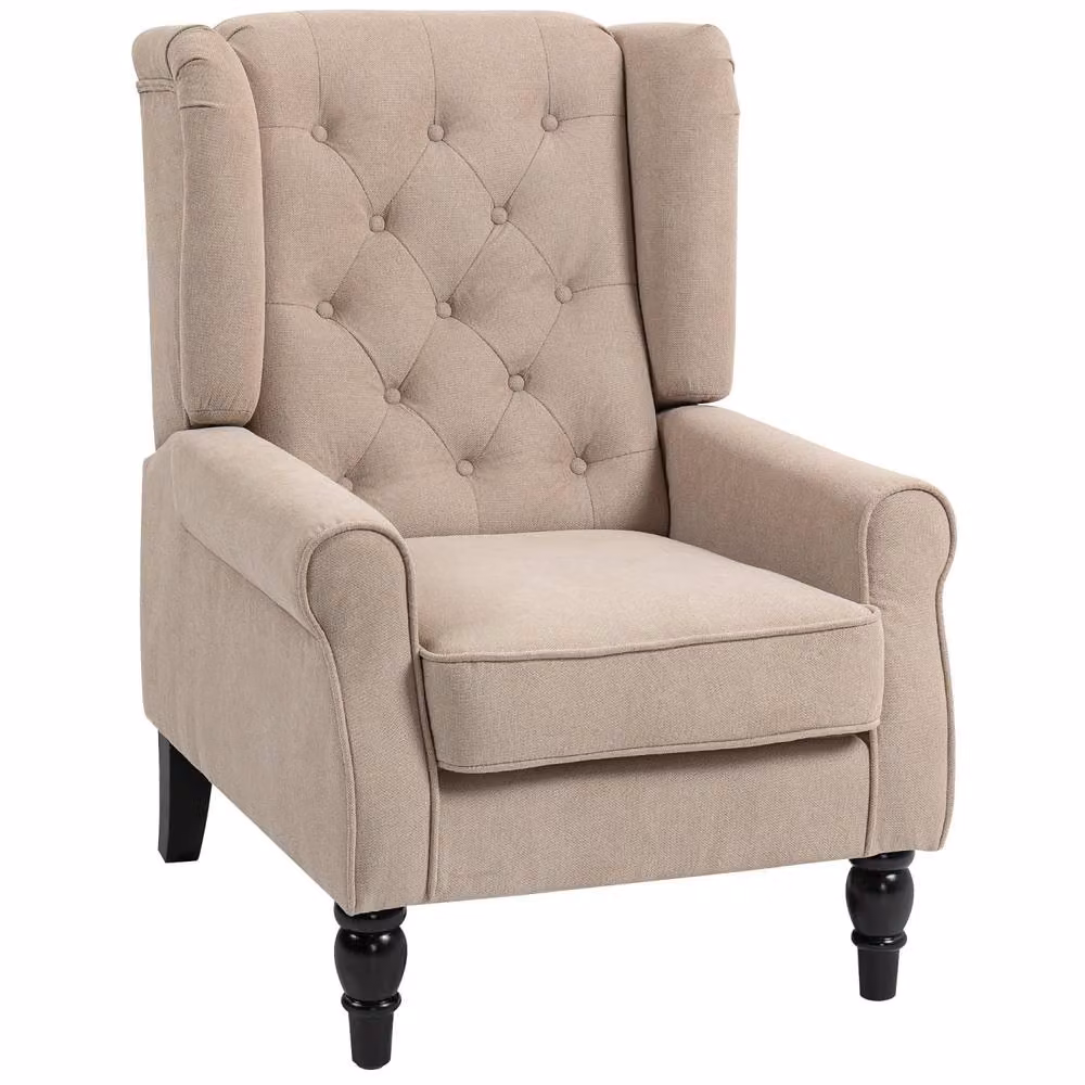 Wyld Haus Nobael Beige Retro Wingback Accent Chair with Diamond Button Tufting W/D/H: 74 x 86 x 102 cm – 2
