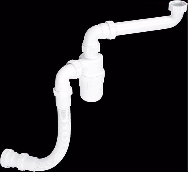 McAlpine FLEXKIT1 1.5 inch White Plumbing Kit for Adjustable Height Basins and Sinks – 1
