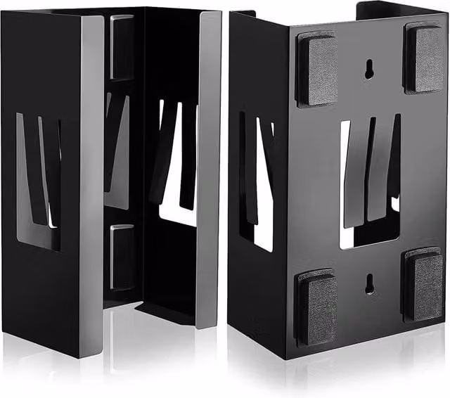 SPETLEK 2-Piece Magnetic Wall-Mounted Disposable Glove and Tissue Wipes Dispenser Holder in Black