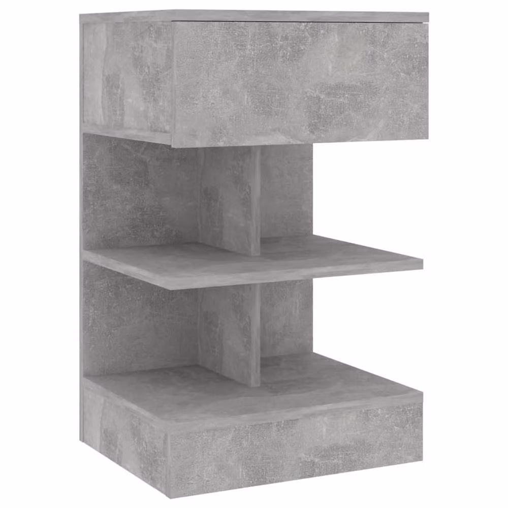 Berkfield Home Beautiful Bedside Cabinet in Concrete Grey, W/D/H: 40 x 35 x 65 cm – 2