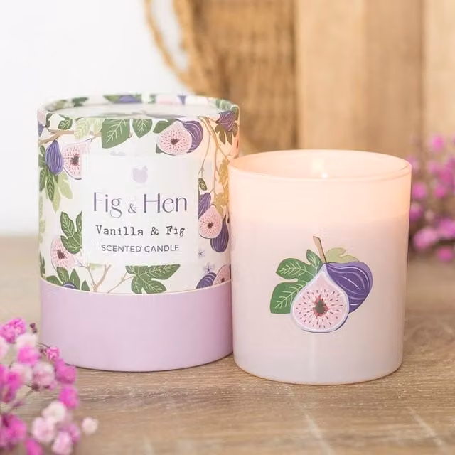 Uniqueful Vanilla and Fig Scented Pink Pillar Candle, 100g – 1
